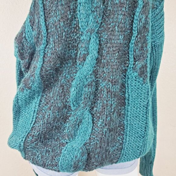 Cambridge Classics Teal Cable Knit Textured Sweater Unisex XL - Picture 8 of 11